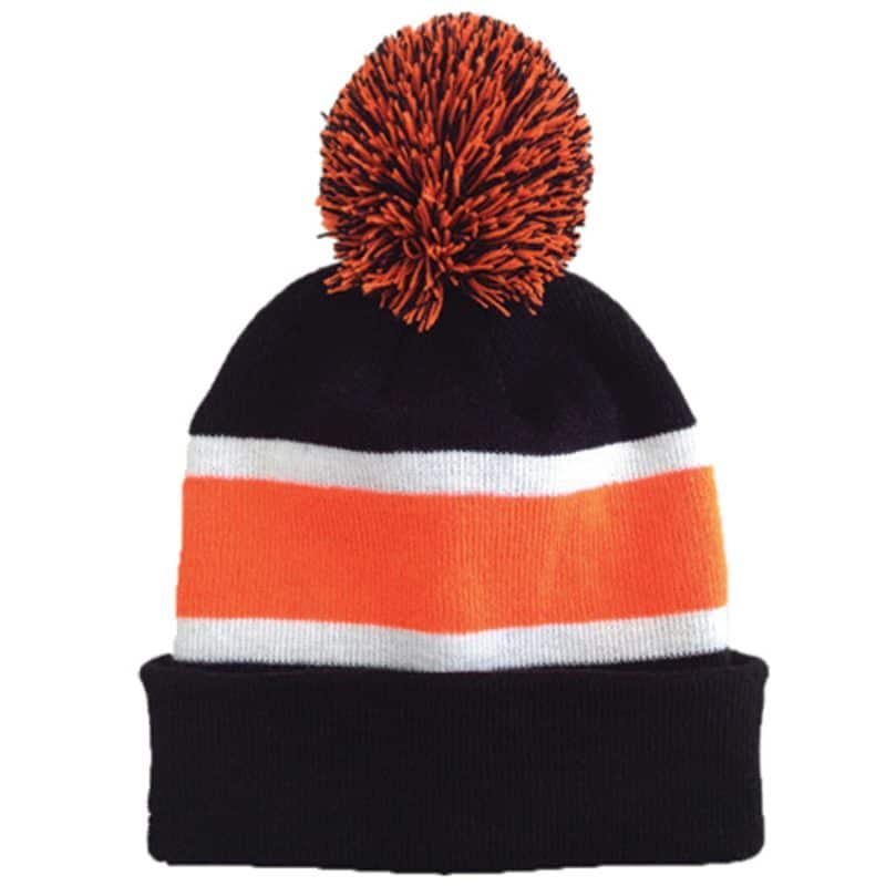 Custom Striped Beanie w/Pom - 1