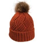Custom Cable Knit Beanie w/Faux Fur Pom - 2