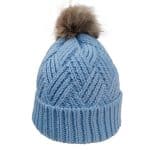Custom Cable Knit Beanie w/Faux Fur Pom - 4