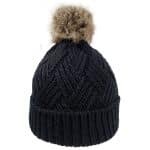 Custom Cable Knit Beanie w/Faux Fur Pom - 9