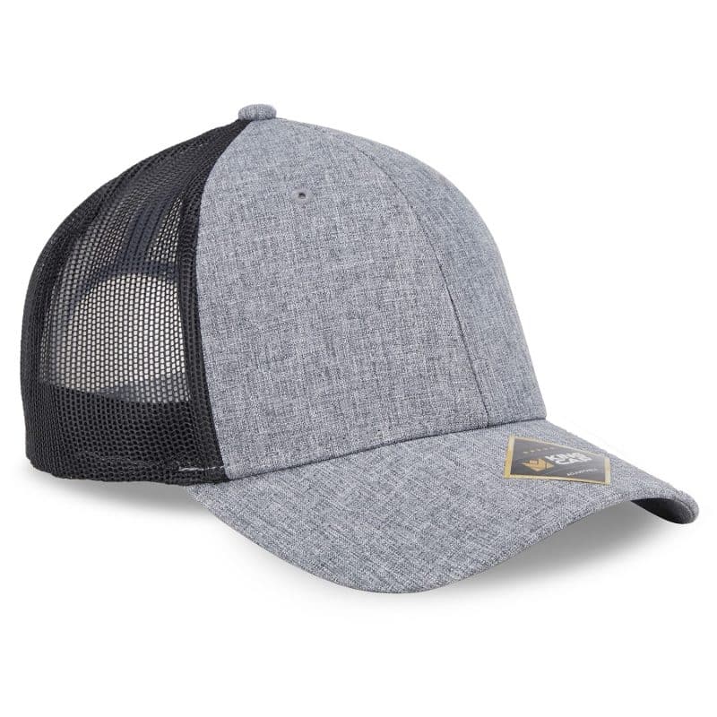 Custom Crest 6-Panel Sustainable Fabric Trucker Cap - 6